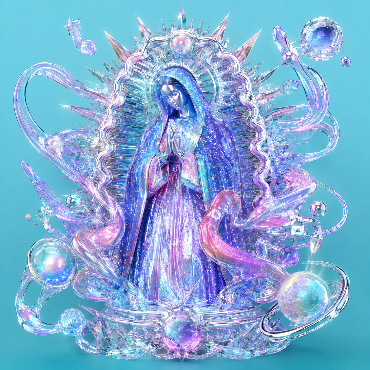 Virgen digital azul
